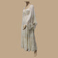 Exclusive!! Angel Sleeves Maxi Dress Cotton-Trim-LaceUp Dress Calico