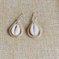 Cowrie Shell Open Drop Earrings Sterling Silver
