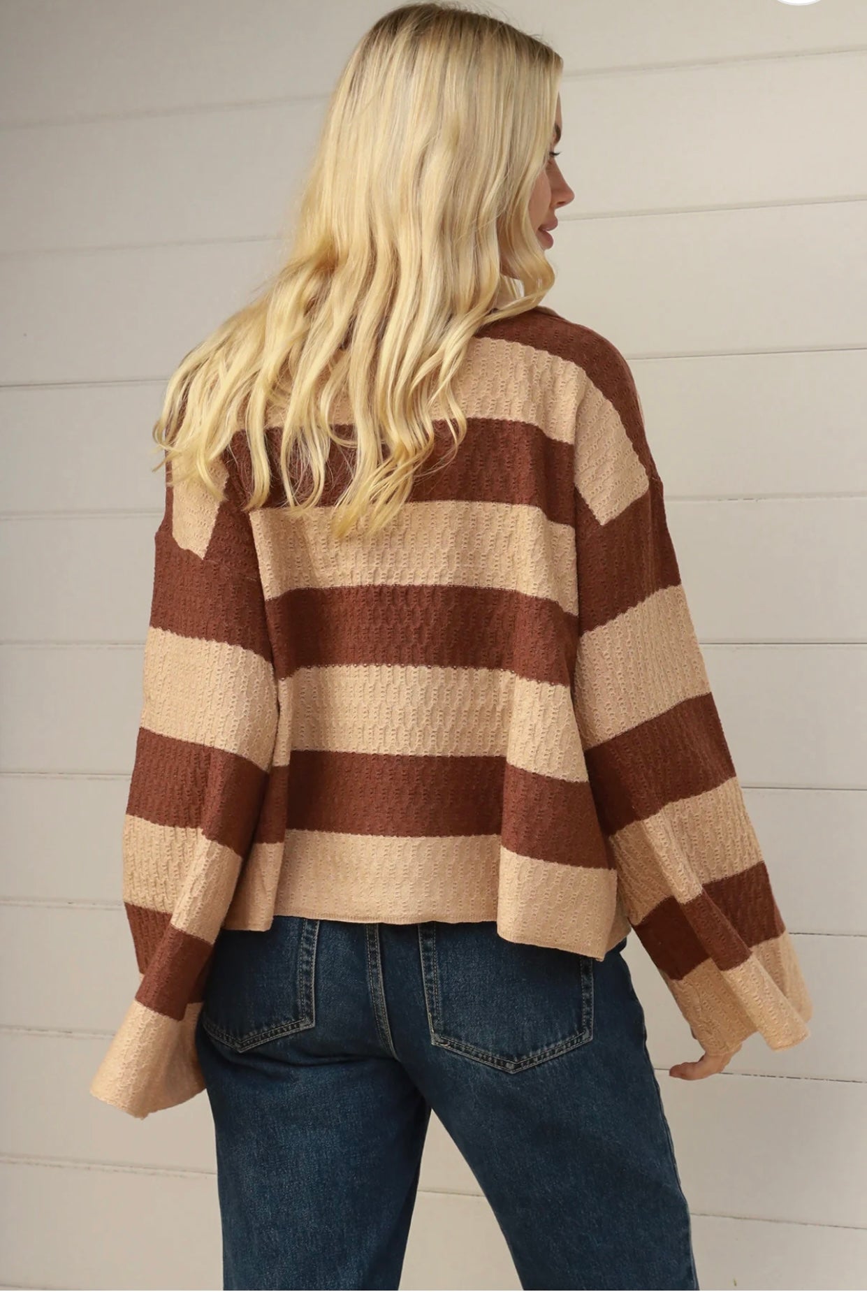 Labelle Pullover Waffle Weave Knit Top