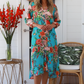 Tropics Glam Dress Multi Blue Floral
