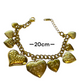 Bracelet Heart Pendants 18k Gold Plated