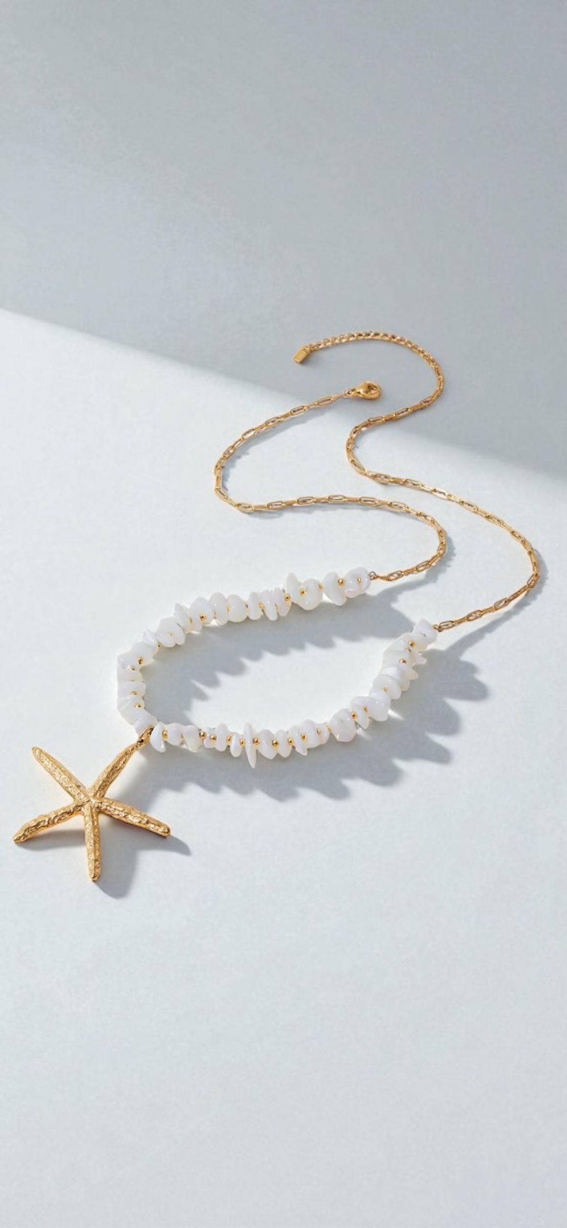 Star Howlite Natural Stone Necklace 18k Gold