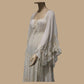 Exclusive!! Angel Sleeves Maxi Dress Cotton-Trim-LaceUp Dress Calico