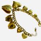 Bracelet Heart Pendants 18k Gold Plated