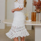Lace Dress White Elegant Style Wedding-Occasion