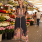 Black Boho Sienna Print Maxi Dress
