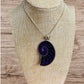 Nautilus Shell Pendant Purple With Inlay Sterling Silver