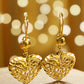 Heart Hook Earrings 24k Gold Plated