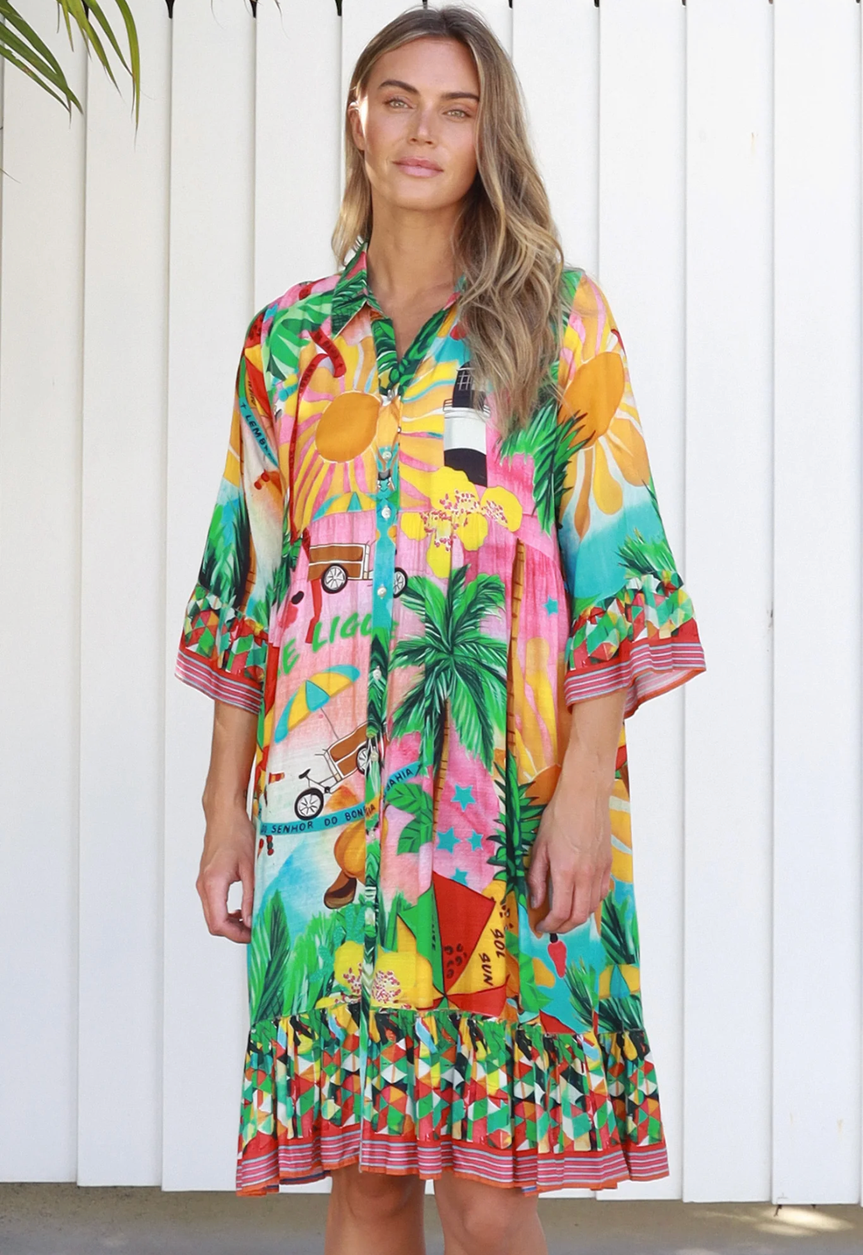 Tropics Glam Dress Multi Green