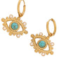 Evil Eye Turquoise Stone Earrings 18k Gold Plated