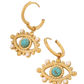 Evil Eye Turquoise Stone Earrings 18k Gold Plated