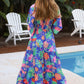 Vibrant Boho Floral Maxi Dress