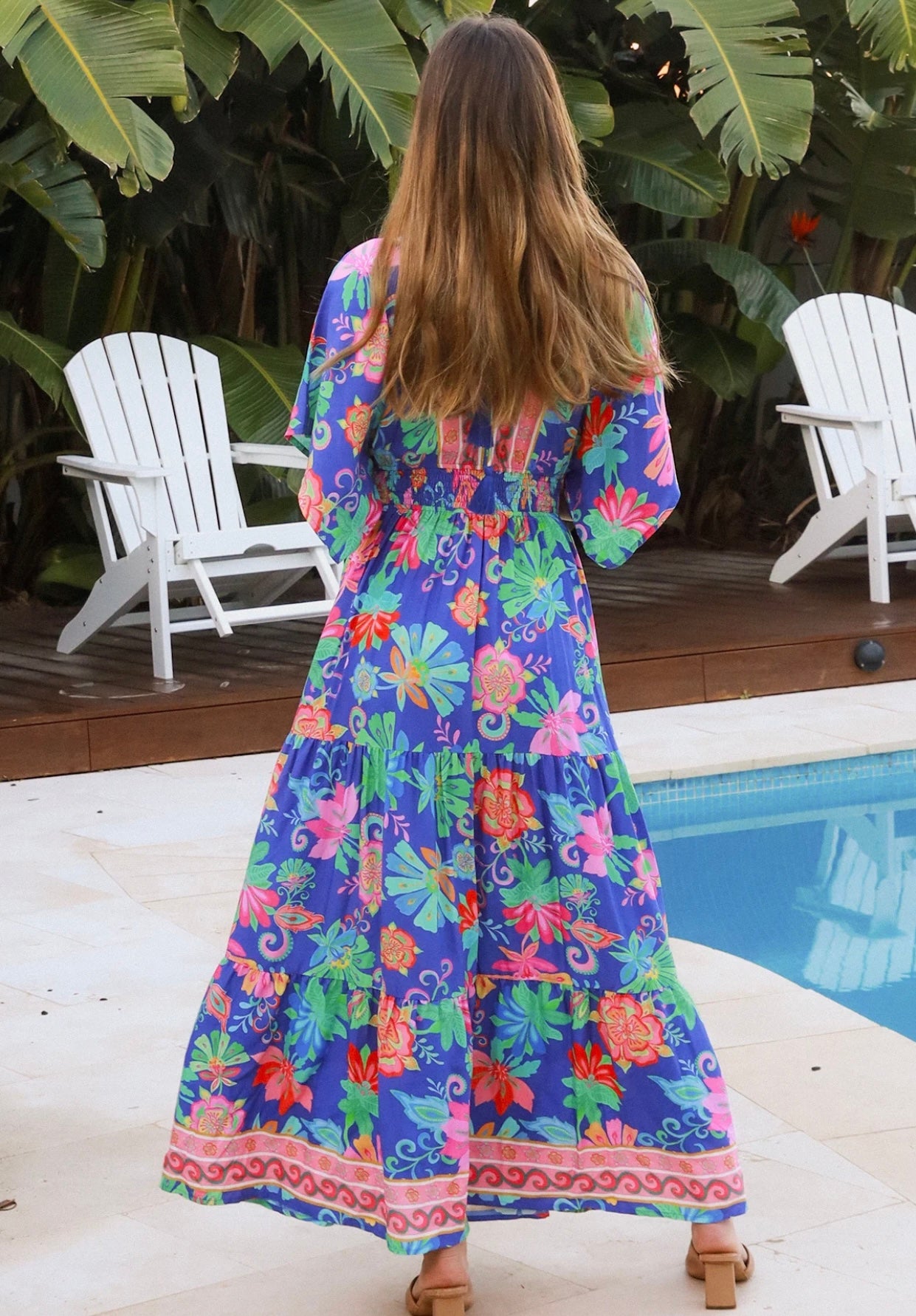 Vibrant Boho Floral Maxi Dress