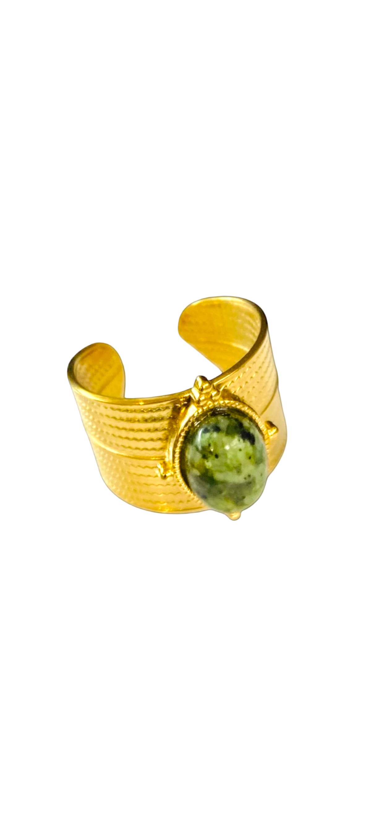 Serpentine Stone Gap Open Ring