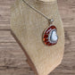 Nautilus Shell Pendant Red With Inlay Sterling Silver
