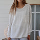 Bella Knit Pocket Top White