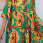 Safari Mini Dress Green 1/2 Sleeves
