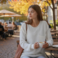 Bella Knit Pocket Top White