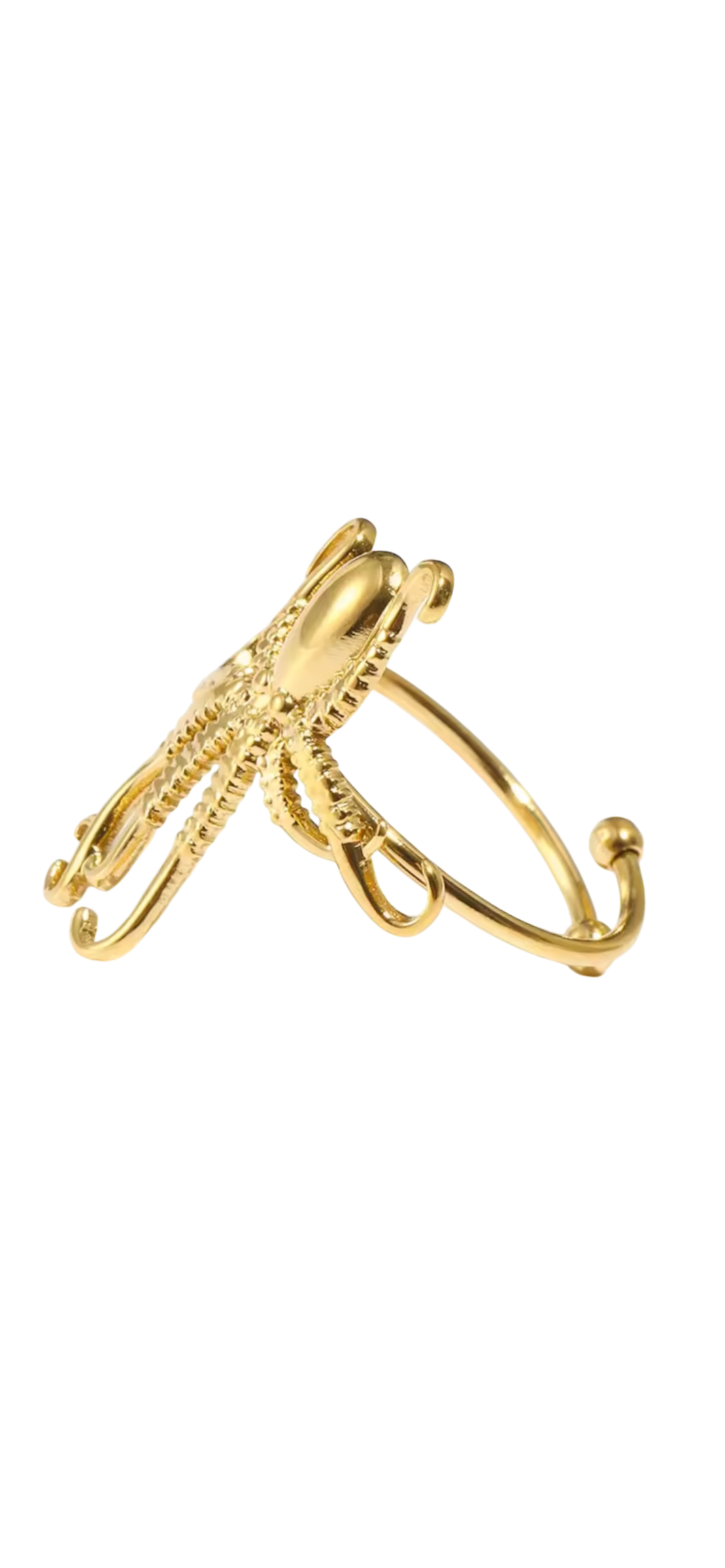Oceans Octopus Ring Adjustable 18k Gold Plated