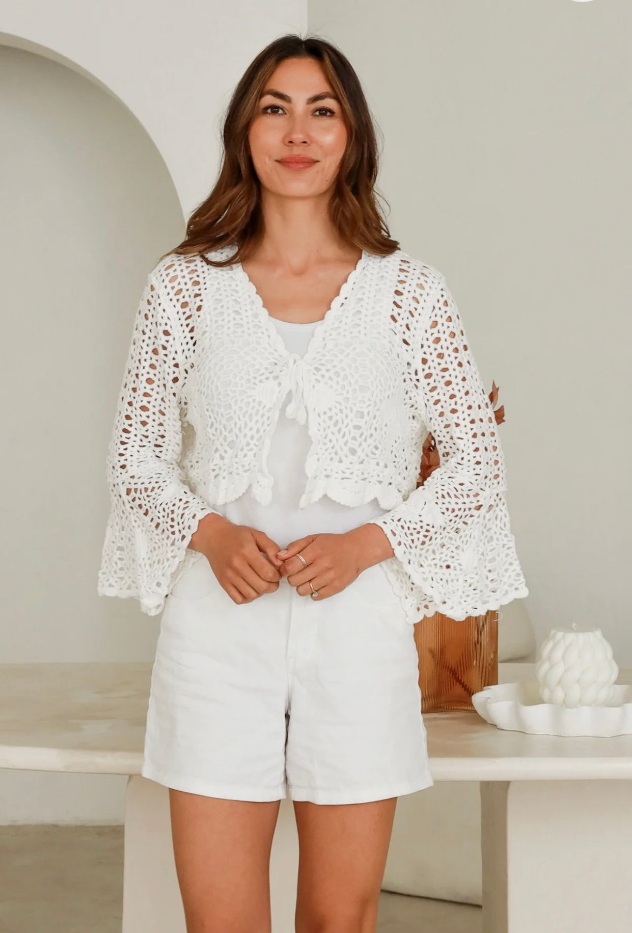 Lilly Design Bolero crochet lace cotton off white