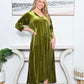 Velvet Maxi Dress OliveGreen Made In Italy