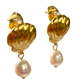 Seashell Pearl Drop Stud
Earrings 18k Gold Plated
