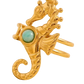 Seahorse Amazonite Stone Ring 18k Gold Plated Adjustable Ring
