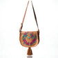 Rosalie Tan Brown Floral Leather Bag