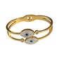 Evil Eye Bangle Zirconia Stones
18k Gold Plated