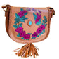 Rosalie Tan Brown Floral Leather Bag
