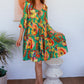 Safari Mini Dress Green 1/2 Sleeves