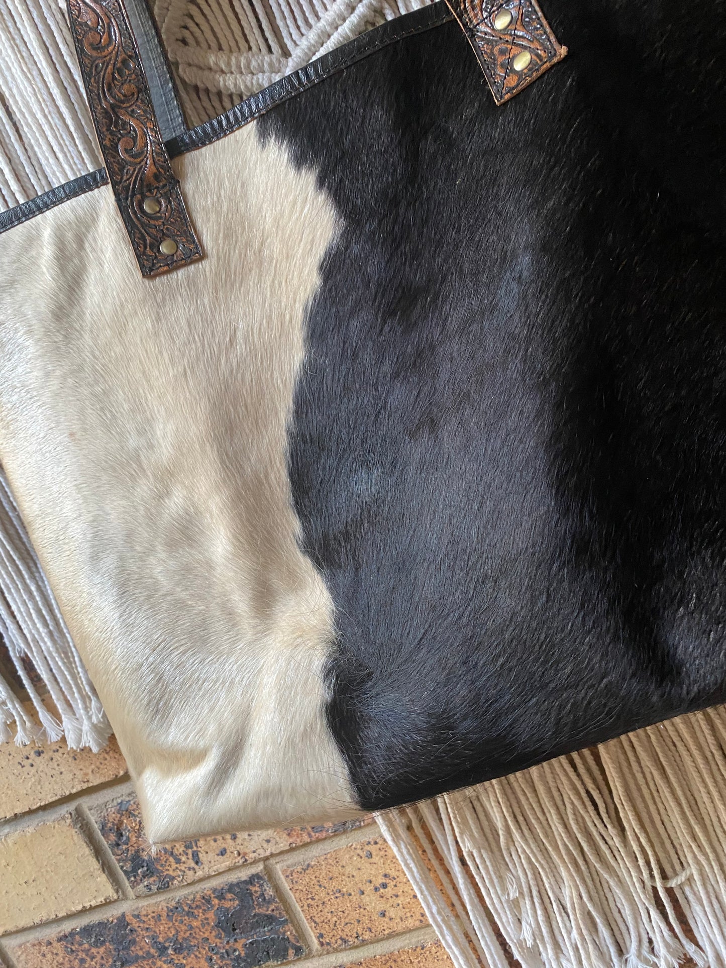 Leather and Hide Tote Shoulder Bag