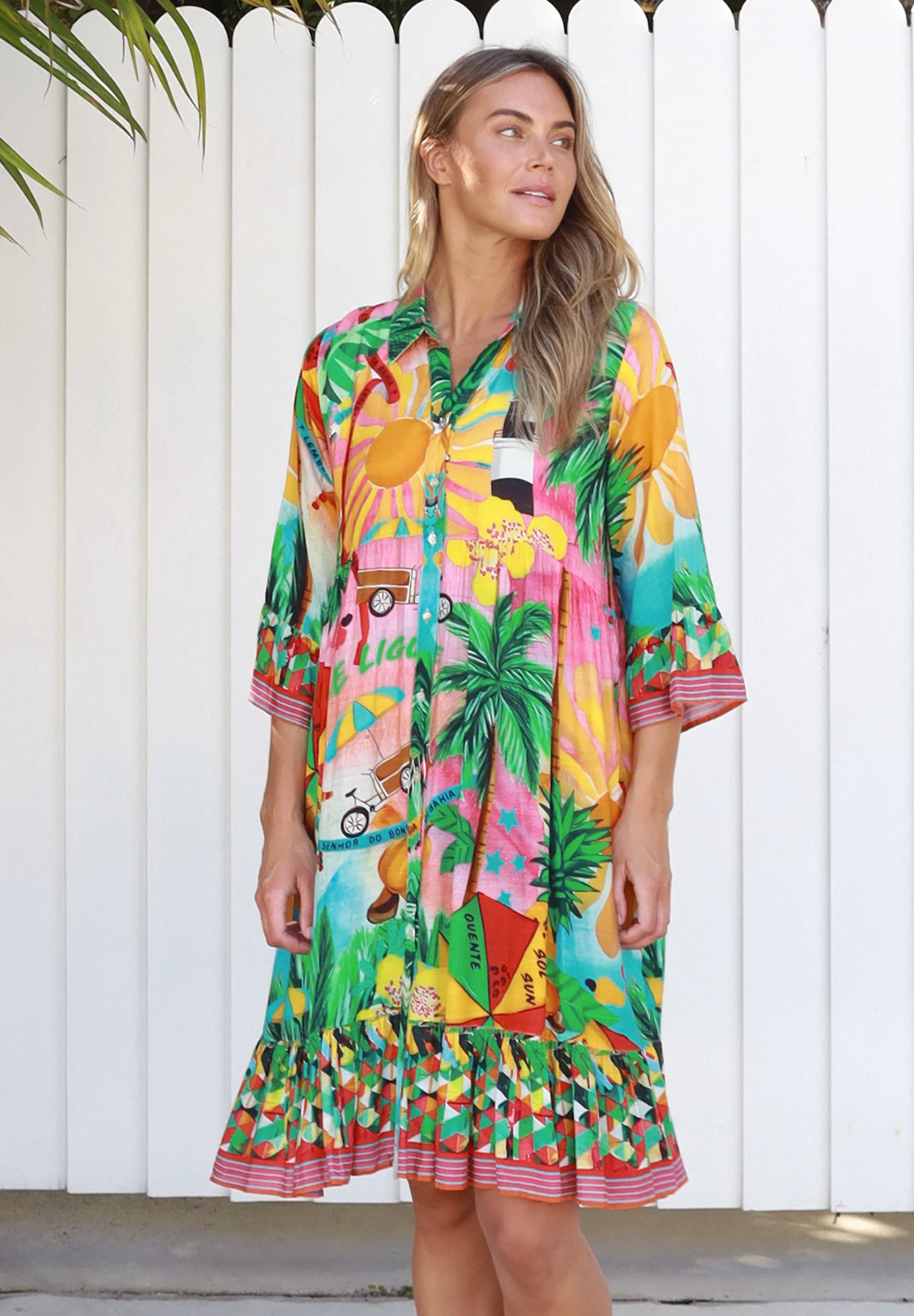 Tropics Glam Dress Multi Green