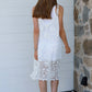 Lace Overlay Dress White Sleeveless