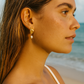Seashell Pearl Drop Stud
Earrings 18k Gold Plated