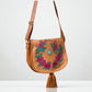 Rosalie Tan Brown Floral Leather Bag