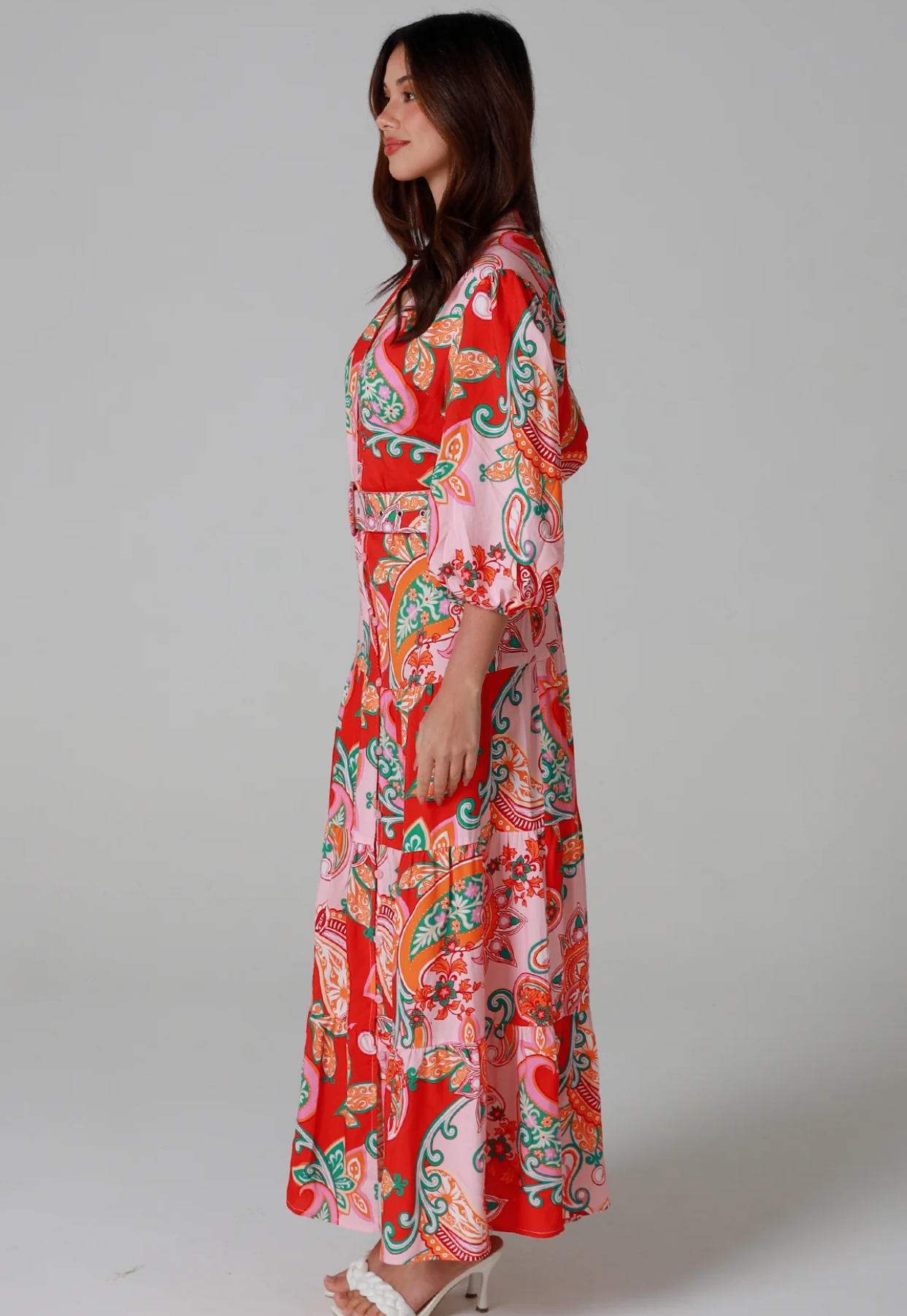 Floral Print Button-Down Maxi Dress