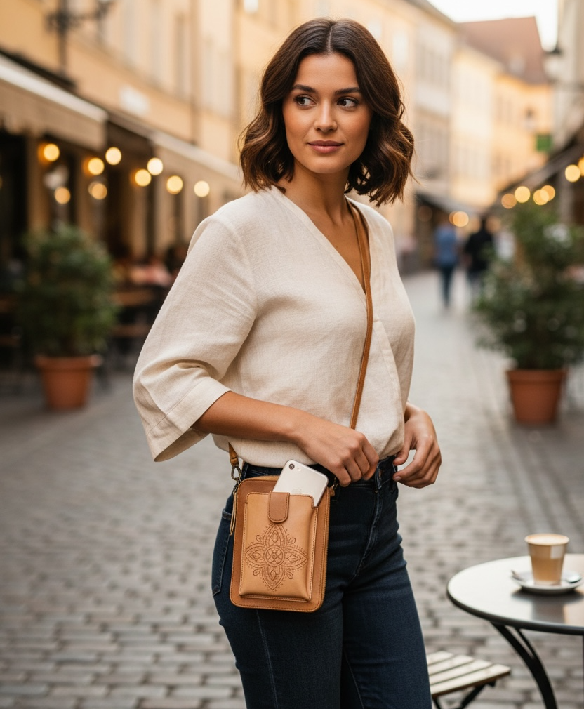 Flower Phone Wallet Bag Leather