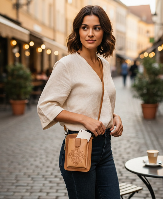 Flower Phone Wallet Bag Leather