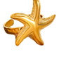 Starfish Ring Hammered Style 18k Gold Plated