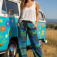 Love Joy Boho Festival Cotton long pants multi blue & Green