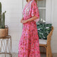 Kellina Boho Floral Pink Maxi Dress