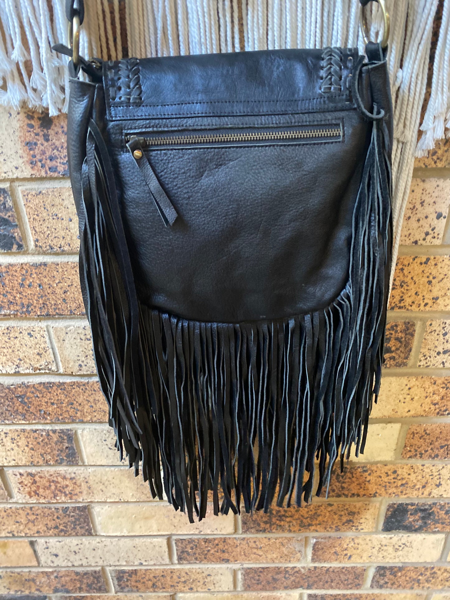Studded Peacock Design Genuine Leather Bag