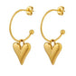 Heart Drop Earrings 18k Gold Plated