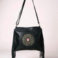 Bohemian Tassel's Black Leather Mandala Bag