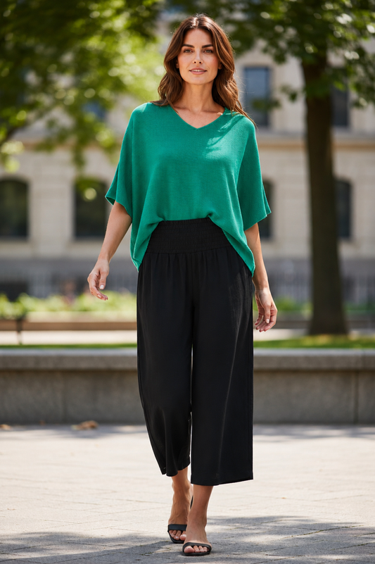 Illuka Rayon Pants Black 3/4 Length