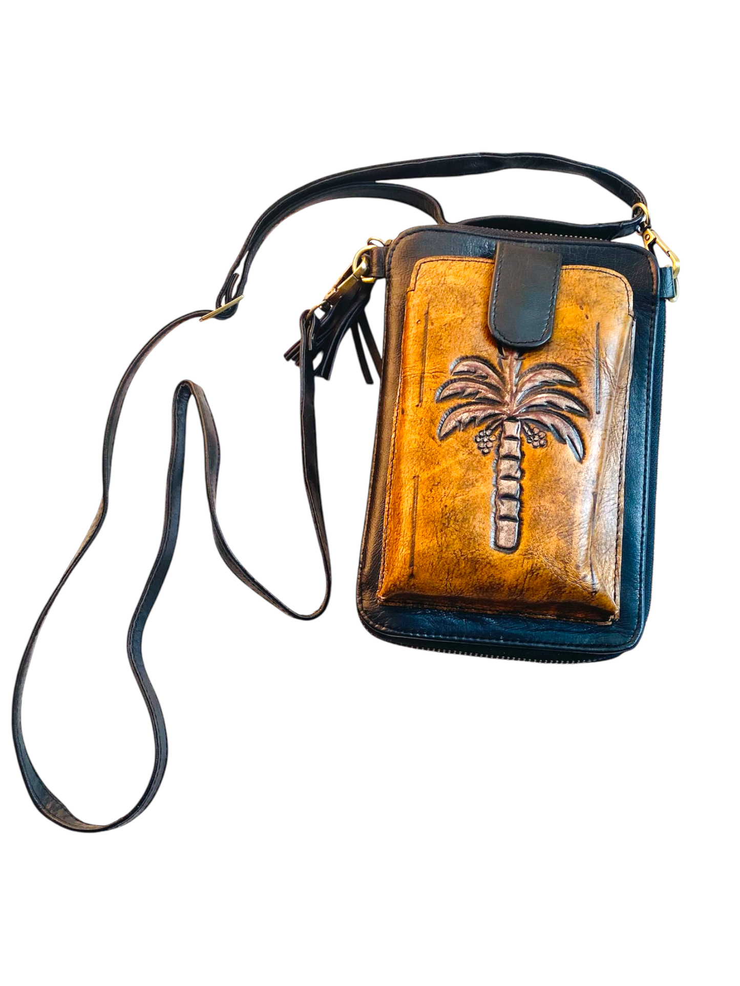 Coco Palm Tree Wallet Phone Bag Leather