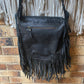 Paradiso Genuine Leather Fringe Black Bag