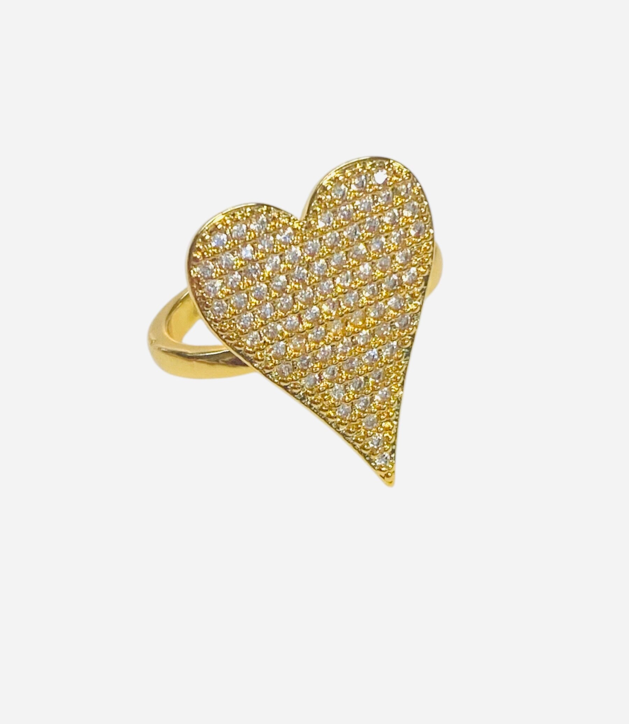 Heart Ring Cubic Zirconia 18kt Gold Plated