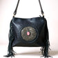 Bohemian Tassel's Black Leather Mandala Bag